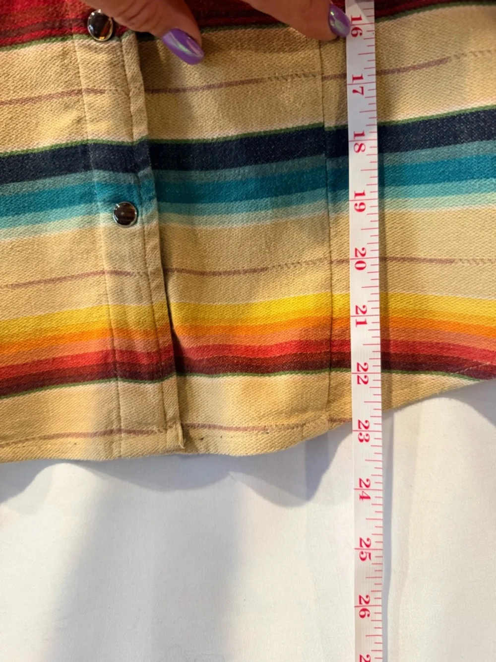 Vintage Southwestern Stripe Button-Front Shirt Jacket - Multicolor - Picture 7 of 8
